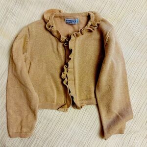 ✨ Mayoral Gold Ruffle Cardigan – Size 24 Months